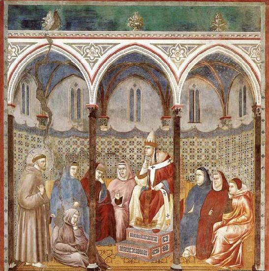 GIOTTO di Bondone St Francis Preaching before Honorius III